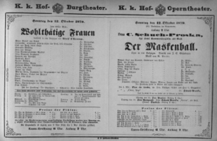 Theaterzettel (Oper und Burgtheater in Wien) 18791012 Seite: 1