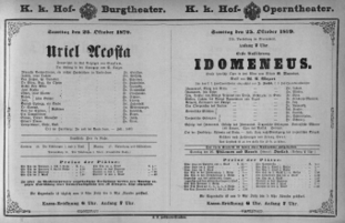Theaterzettel (Oper und Burgtheater in Wien) 18791025 Seite: 1