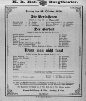 Theaterzettel (Oper und Burgtheater in Wien) 18791031 Seite: 1