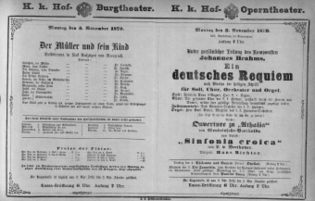 Theaterzettel (Oper und Burgtheater in Wien) 18791103 Seite: 1
