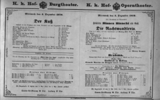 Theaterzettel (Oper und Burgtheater in Wien) 18791203 Seite: 1