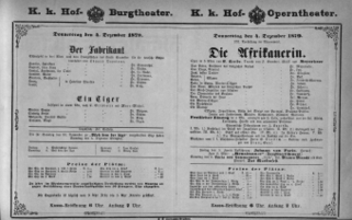 Theaterzettel (Oper und Burgtheater in Wien) 18791204 Seite: 1