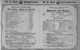 Theaterzettel (Oper und Burgtheater in Wien) 18791207 Seite: 1