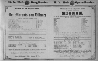Theaterzettel (Oper und Burgtheater in Wien) 18791210 Seite: 1