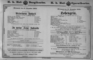 Theaterzettel (Oper und Burgtheater in Wien) 18791217 Seite: 1