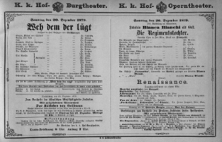 Theaterzettel (Oper und Burgtheater in Wien) 18791220 Seite: 1