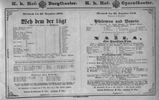 Theaterzettel (Oper und Burgtheater in Wien) 18791231 Seite: 1