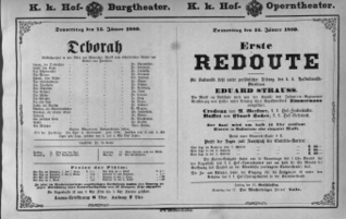 Theaterzettel (Oper und Burgtheater in Wien) 18800115 Seite: 1