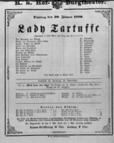 Theaterzettel (Oper und Burgtheater in Wien) 18800120 Seite: 1