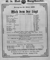 Theaterzettel (Oper und Burgtheater in Wien) 18800123 Seite: 1