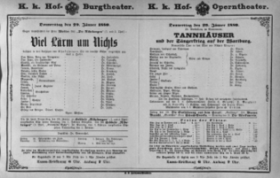 Theaterzettel (Oper und Burgtheater in Wien) 18800129 Seite: 1