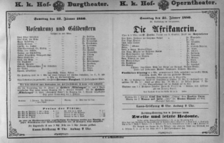 Theaterzettel (Oper und Burgtheater in Wien) 18800131 Seite: 1