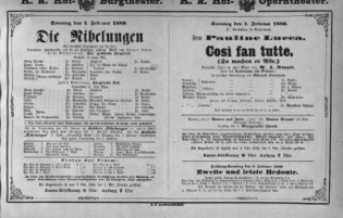 Theaterzettel (Oper und Burgtheater in Wien) 18800201 Seite: 1