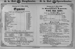 Theaterzettel (Oper und Burgtheater in Wien) 18800307 Seite: 1