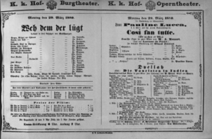 Theaterzettel (Oper und Burgtheater in Wien) 18800329 Seite: 1
