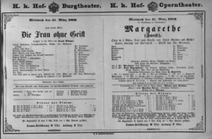 Theaterzettel (Oper und Burgtheater in Wien) 18800331 Seite: 1