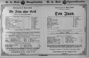 Theaterzettel (Oper und Burgtheater in Wien) 18800404 Seite: 1