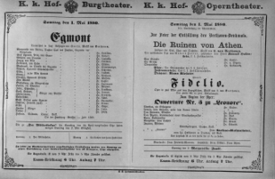 Theaterzettel (Oper und Burgtheater in Wien) 18800501 Seite: 1