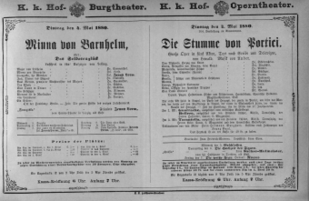Theaterzettel (Oper und Burgtheater in Wien) 18800504 Seite: 1