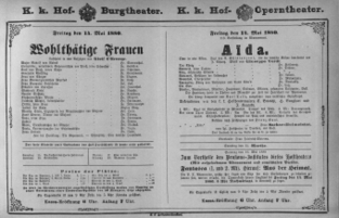 Theaterzettel (Oper und Burgtheater in Wien) 18800514 Seite: 1