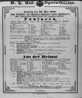 Theaterzettel (Oper und Burgtheater in Wien) 18800516 Seite: 1