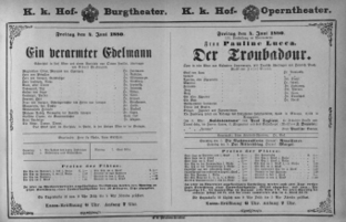 Theaterzettel (Oper und Burgtheater in Wien) 18800604 Seite: 1