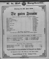 Theaterzettel (Oper und Burgtheater in Wien) 18800622 Seite: 1