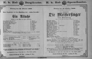 Theaterzettel (Oper und Burgtheater in Wien) 18801012 Seite: 1