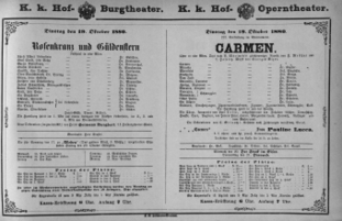 Theaterzettel (Oper und Burgtheater in Wien) 18801019 Seite: 1