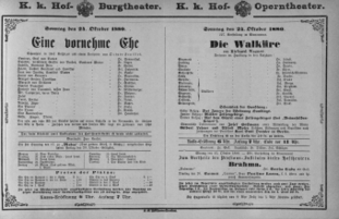 Theaterzettel (Oper und Burgtheater in Wien) 18801024 Seite: 1