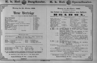 Theaterzettel (Oper und Burgtheater in Wien) 18801025 Seite: 1