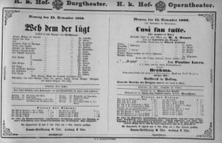 Theaterzettel (Oper und Burgtheater in Wien) 18801115 Seite: 1