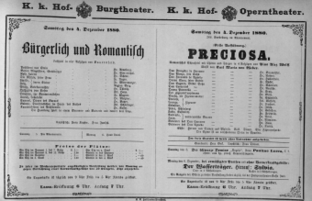 Theaterzettel (Oper und Burgtheater in Wien) 18801204 Seite: 1
