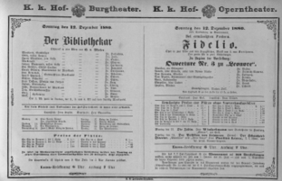 Theaterzettel (Oper und Burgtheater in Wien) 18801212 Seite: 1
