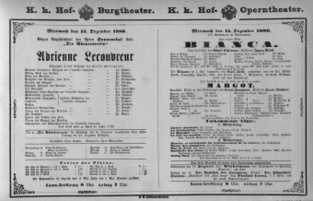 Theaterzettel (Oper und Burgtheater in Wien) 18801215 Seite: 1