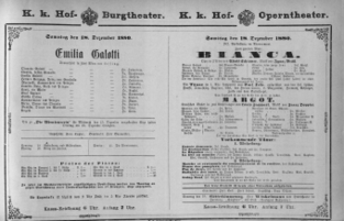 Theaterzettel (Oper und Burgtheater in Wien) 18801218 Seite: 1