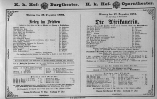 Theaterzettel (Oper und Burgtheater in Wien) 18801227 Seite: 1