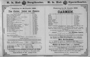 Theaterzettel (Oper und Burgtheater in Wien) 18801230 Seite: 1