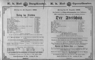 Theaterzettel (Oper und Burgtheater in Wien) 18801231 Seite: 1