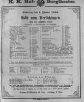 Theaterzettel (Oper und Burgtheater in Wien) 18810101 Seite: 1