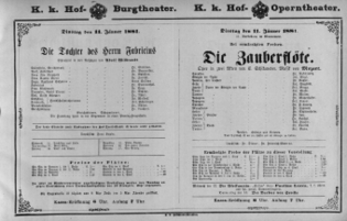 Theaterzettel (Oper und Burgtheater in Wien) 18810111 Seite: 1