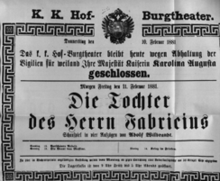 Theaterzettel (Oper und Burgtheater in Wien) 18810210 Seite: 1