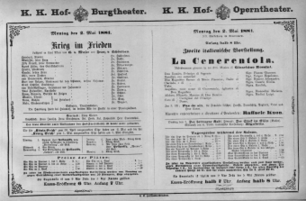 Theaterzettel (Oper und Burgtheater in Wien) 18810502 Seite: 1