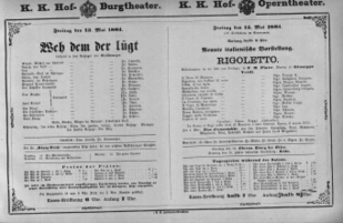 Theaterzettel (Oper und Burgtheater in Wien) 18810513 Seite: 1