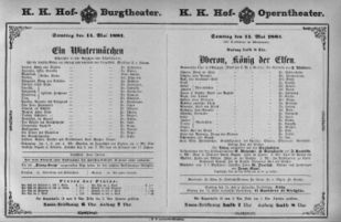 Theaterzettel (Oper und Burgtheater in Wien) 18810514 Seite: 1