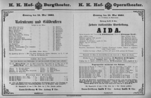 Theaterzettel (Oper und Burgtheater in Wien) 18810515 Seite: 1