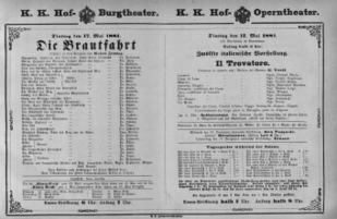Theaterzettel (Oper und Burgtheater in Wien) 18810517 Seite: 1