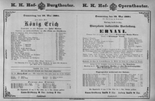 Theaterzettel (Oper und Burgtheater in Wien) 18810519 Seite: 1