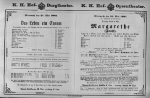 Theaterzettel (Oper und Burgtheater in Wien) 18810525 Seite: 1