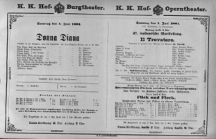 Theaterzettel (Oper und Burgtheater in Wien) 18810604 Seite: 1
